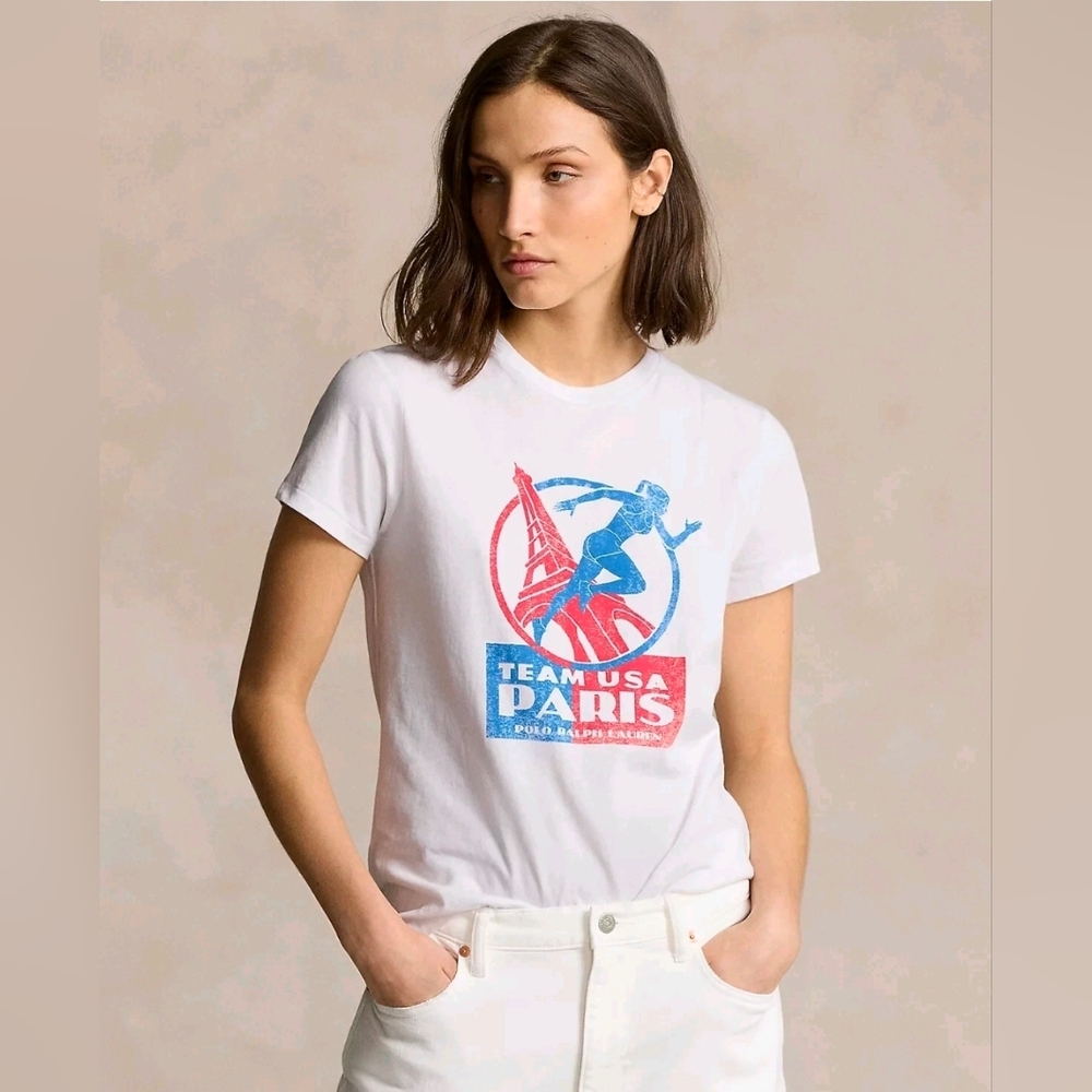 $70 Polo Ralph Lauren Womens Team USA Graphic Jersey T-Shirt
